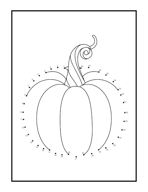 Premium vector autumn dot to dot coloring pages for kids