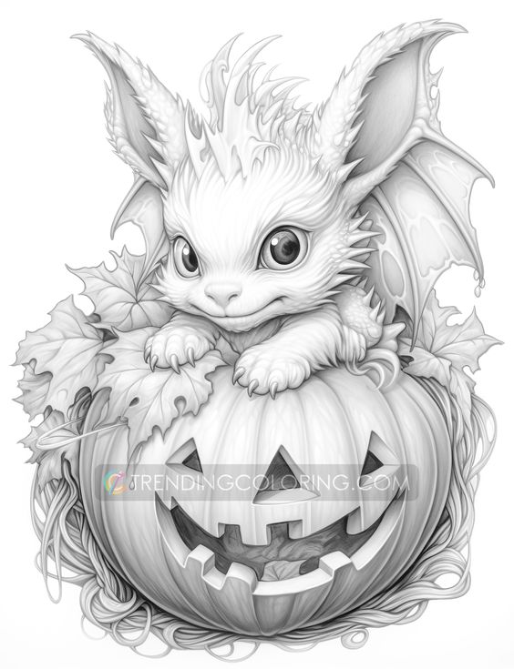 Pumpkin world grayscale coloring pages