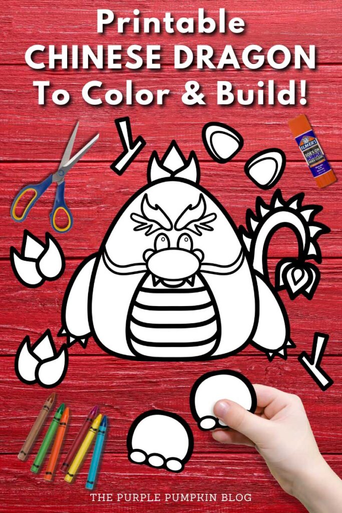 Printable color and build a chinese dragon