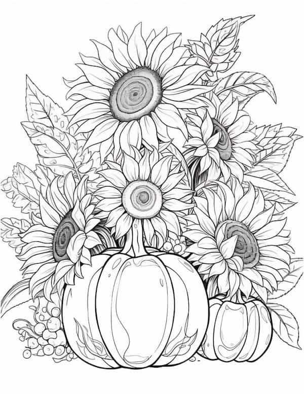 Pumpkin coloring pages for kids and adults