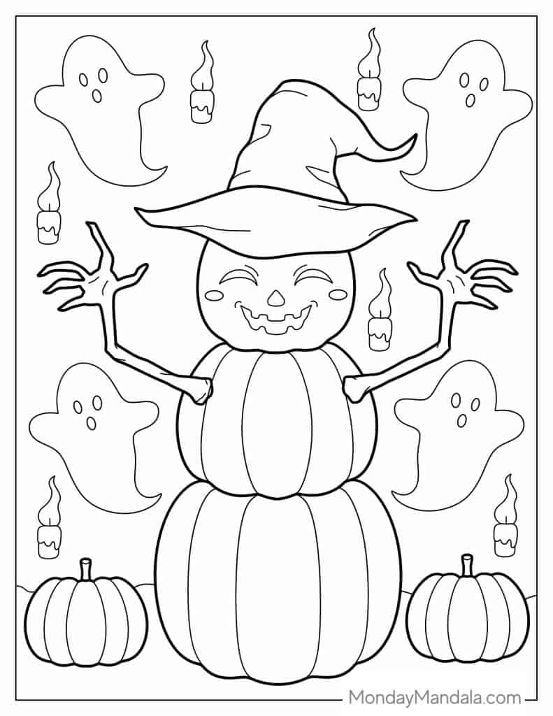 Pumpkin coloring pages free pdf printables