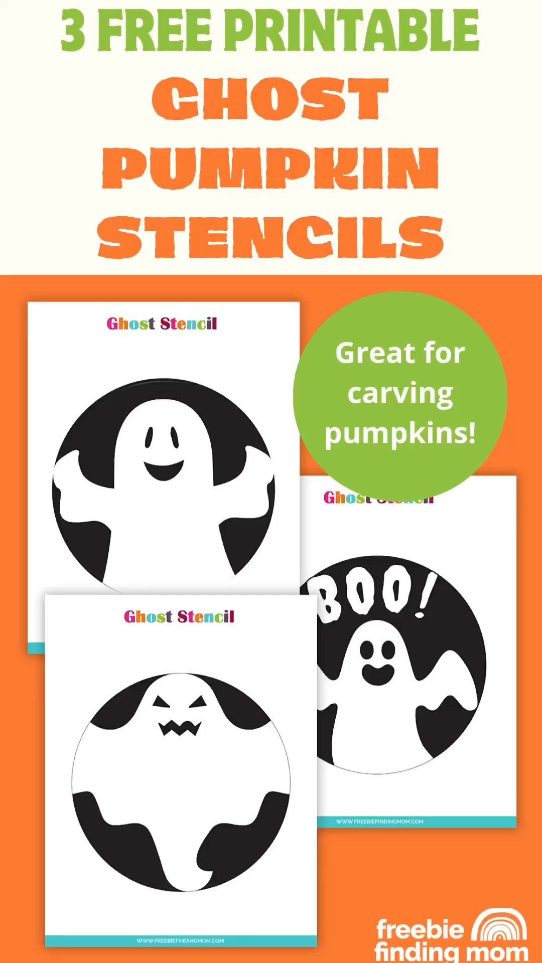 Discover adorable ghost pumpkin stencils for free