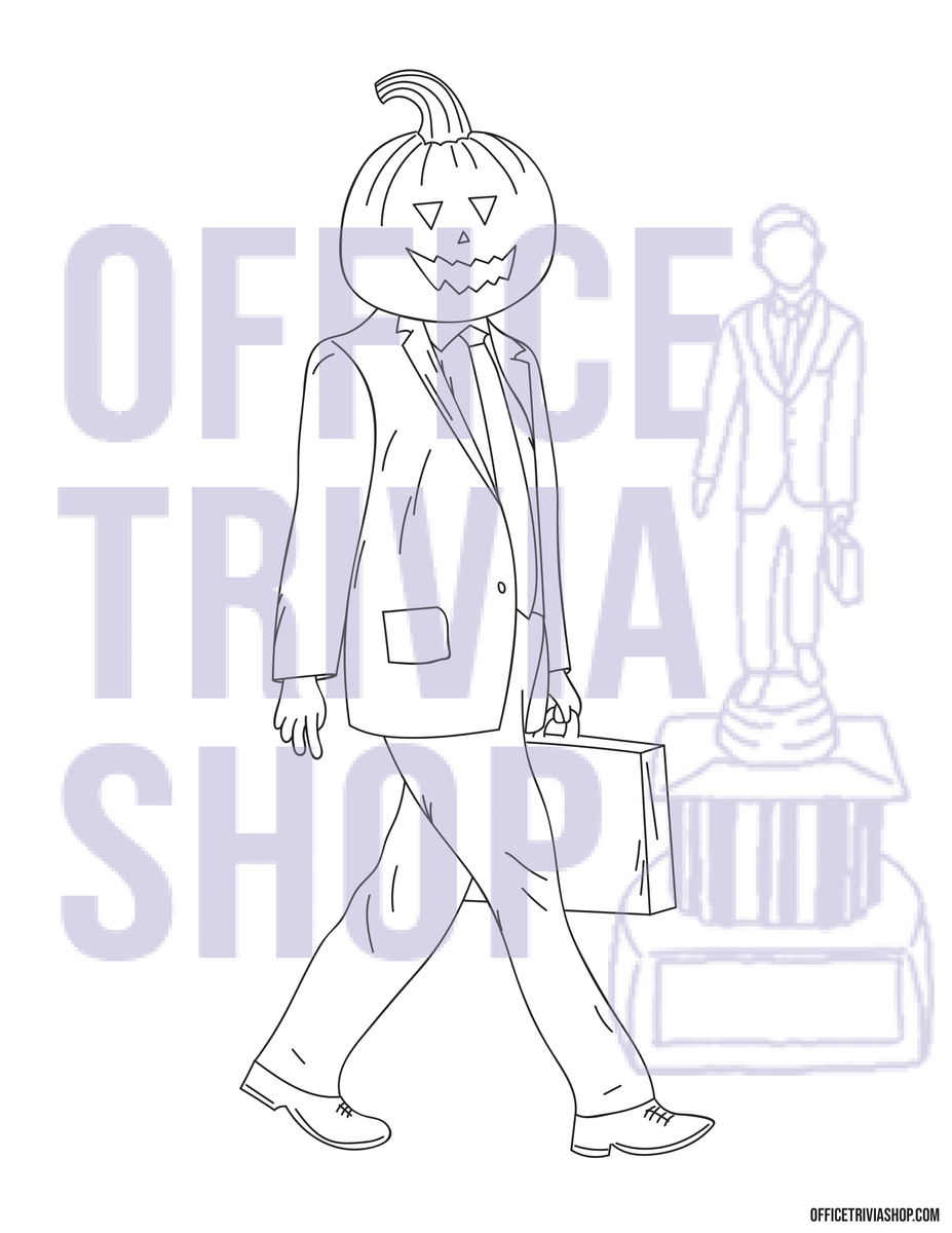 Pumpkin head dwight schrute coloring page â
