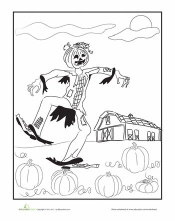 Pumpkin head worksheet education education halloween coloring pages pumpkin head