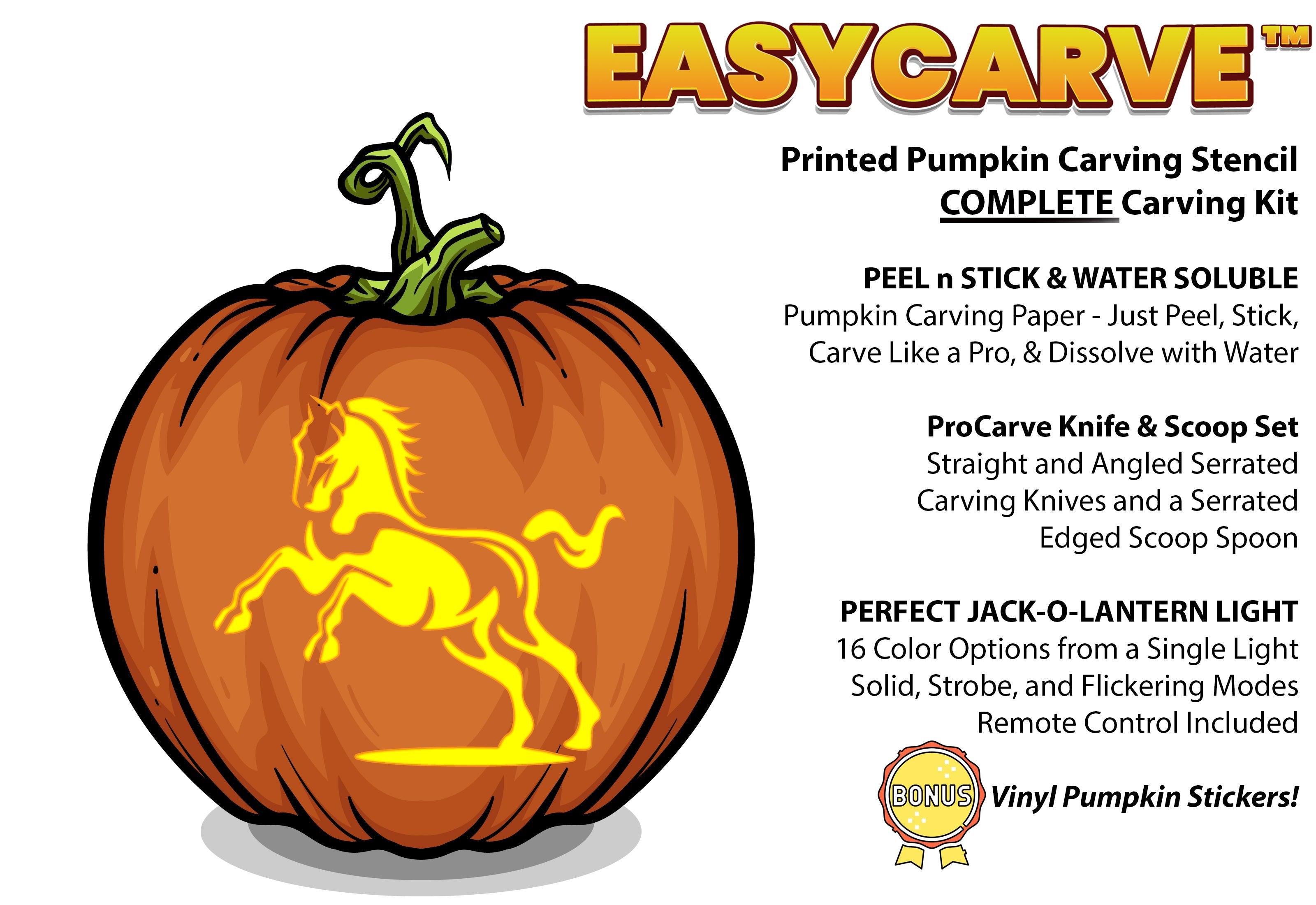 Galloping horse pumpkin carving stencil