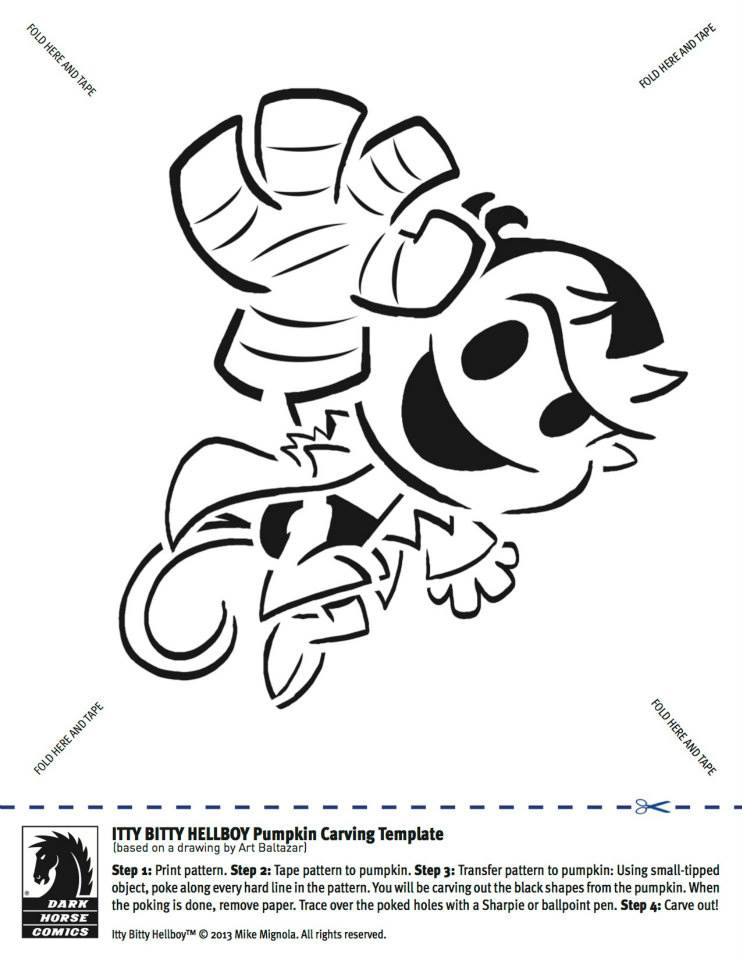 Little hellboy free pumpkin stencil