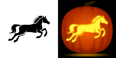 Free horse pumpkin stencil