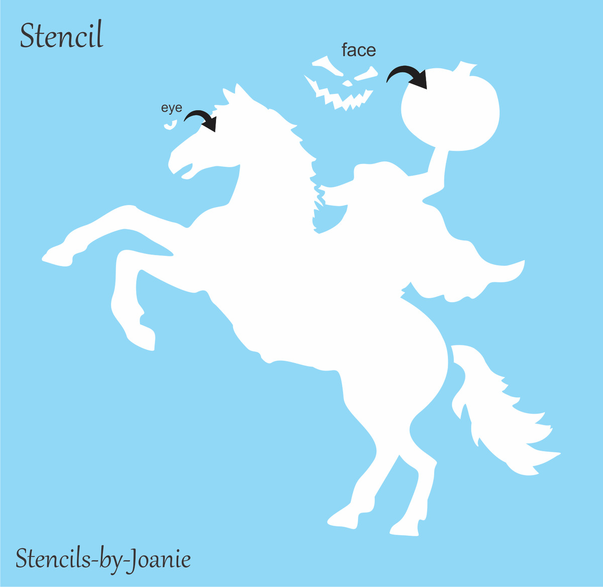 Headless horseman stencil sleepy hollow sry pumpkin halloween diy signs joanie