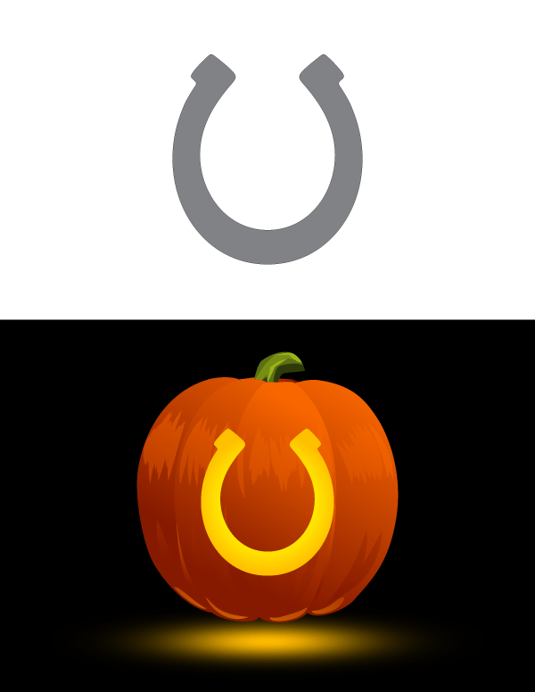 Printable horseshoe pumpkin stencil