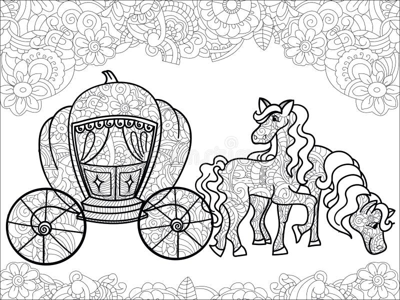 Carriage coloring horse stock illustrations â carriage coloring horse stock illustrations vectors clipart