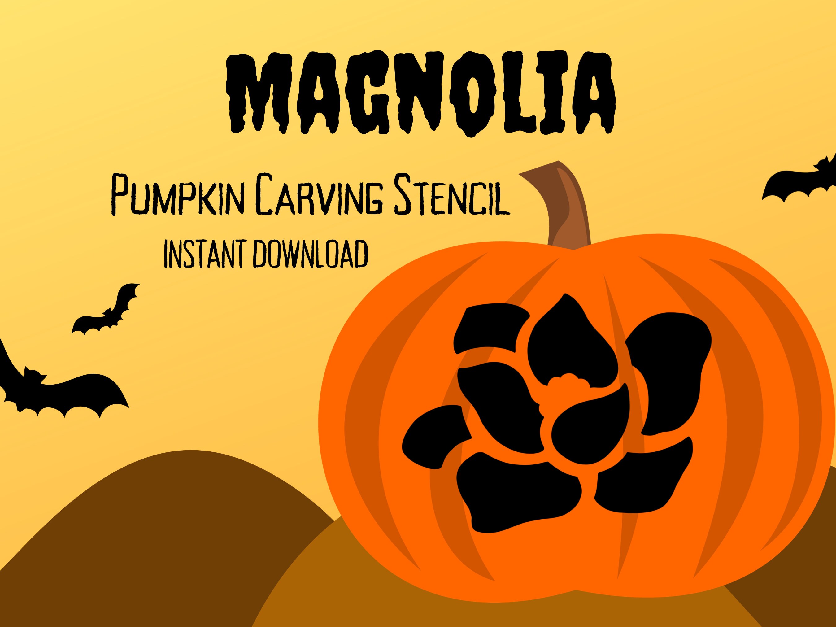 Magnolia pumpkin carving stencil unique halloween jack olantern carving patterns