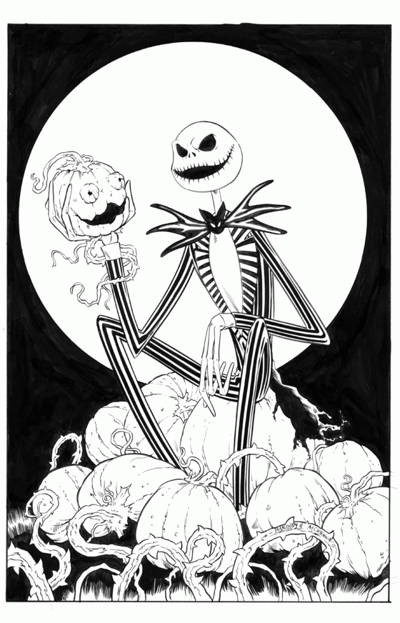 Jack skellington coloring pages printable for free download