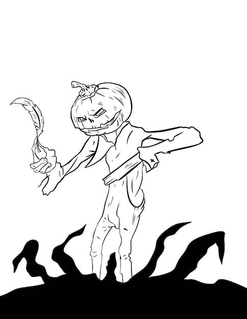 Premium vector fun scary halloween coloring pages coustumes