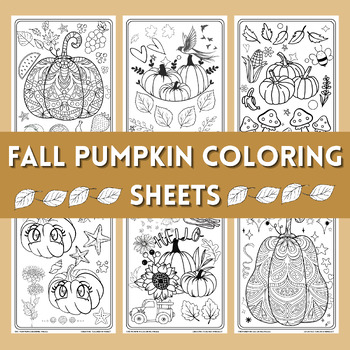 Fall pumpkin coloring sheets septembetoctober activities autumn leaves