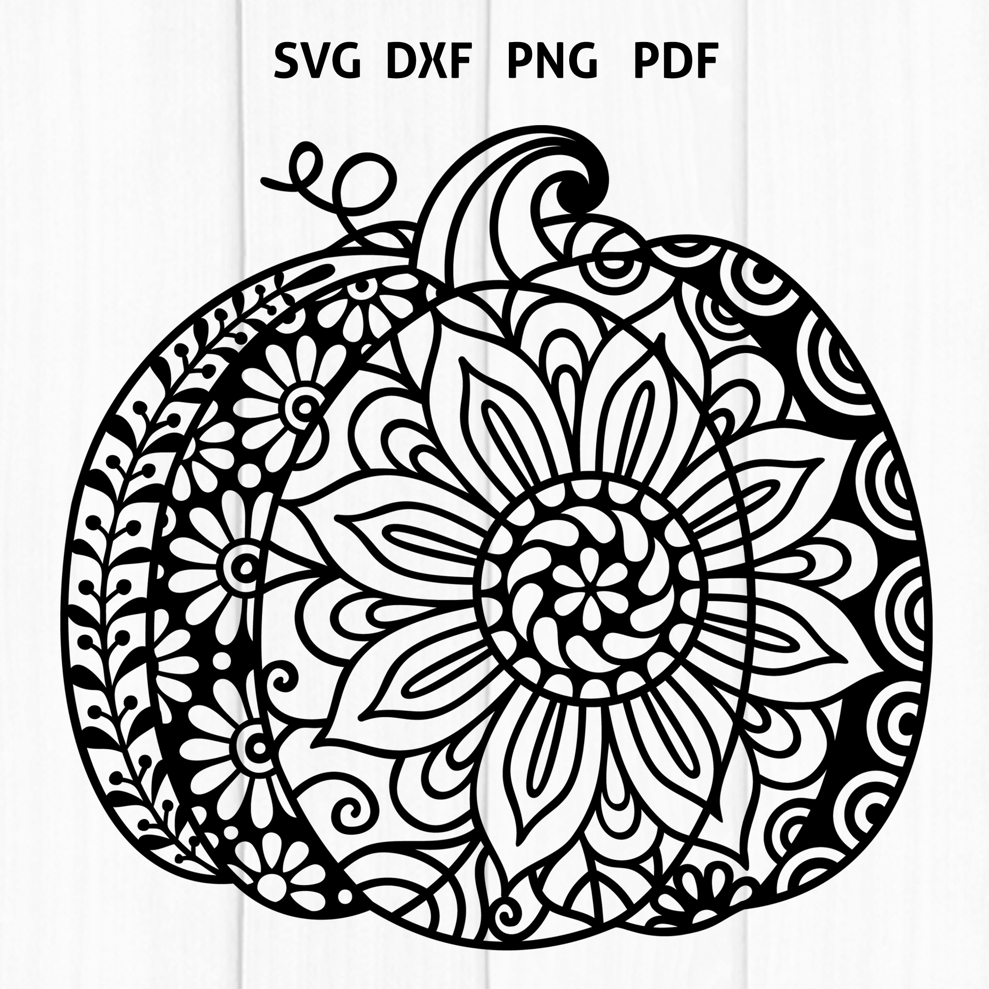 Mandala pumpkin cut file autumn fall thanksgiving svg