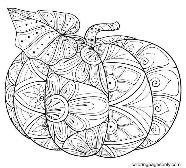 Pumpkin halloween mandala coloring pages