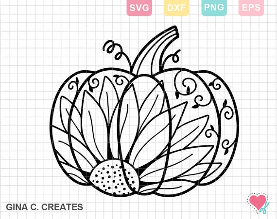 Fall pumpkin sunflower mandala svg pumpkin mandala svg sunflower svg harvest svg fall leaves svg