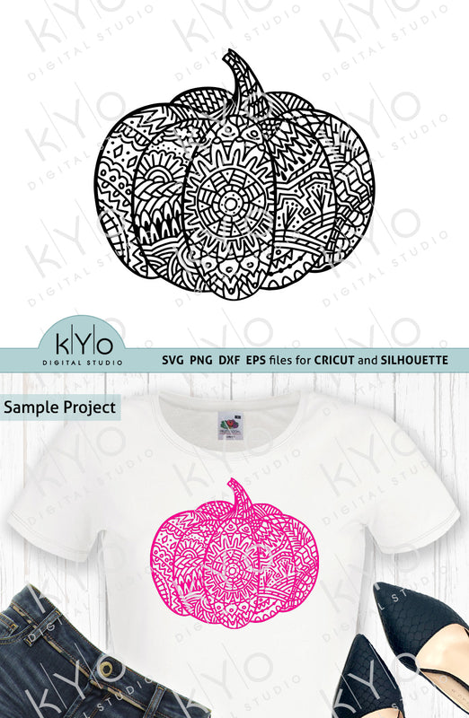 Pumpkin mandala svg files zentangle pumpkin svg