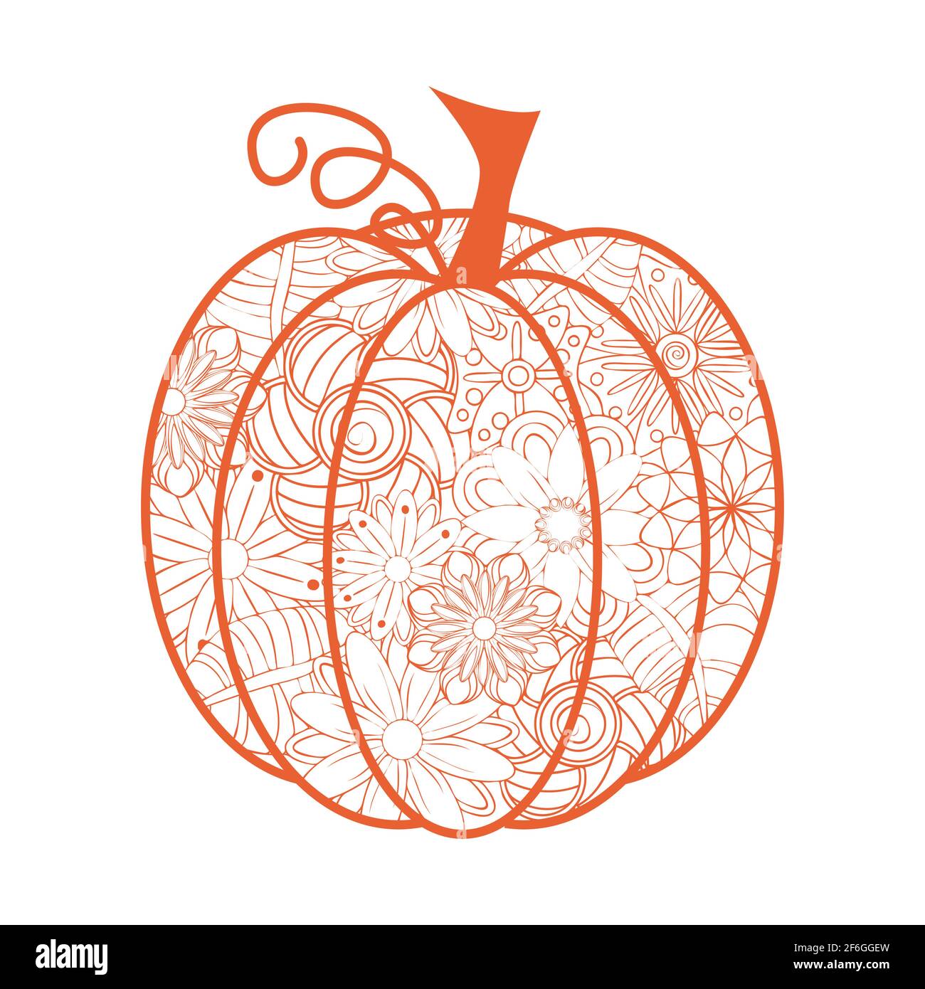 Doodle design of halloween pumpkin for halloween card invitations and adult coloring book pages for anti stress stock vector image art