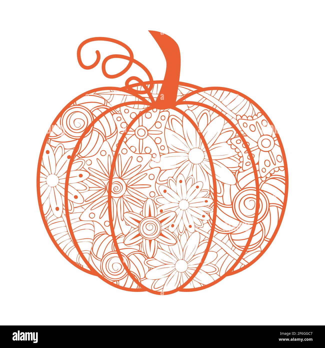Doodle design of halloween pumpkin for halloween card invitations and adult coloring book pages for anti stress stock vector image art