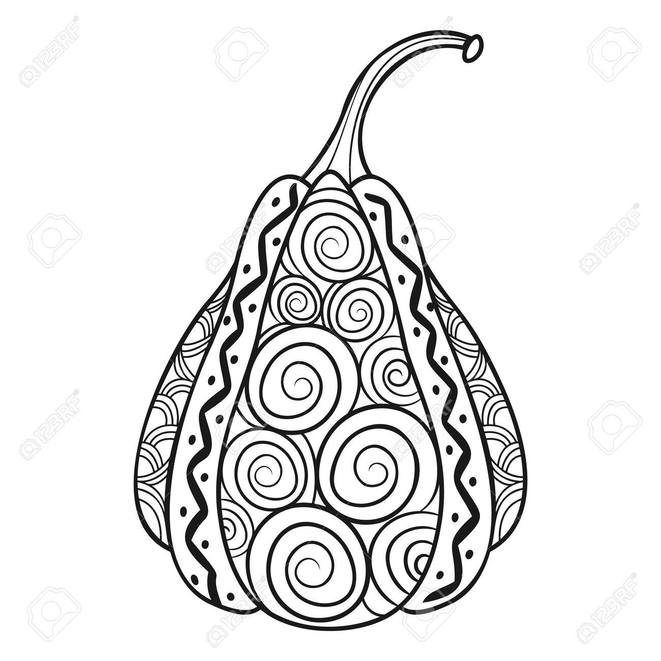 Pumpkin mandala coloring page for adults and kids vector illustration royalty free svg cliparts vectors and stock illustration image