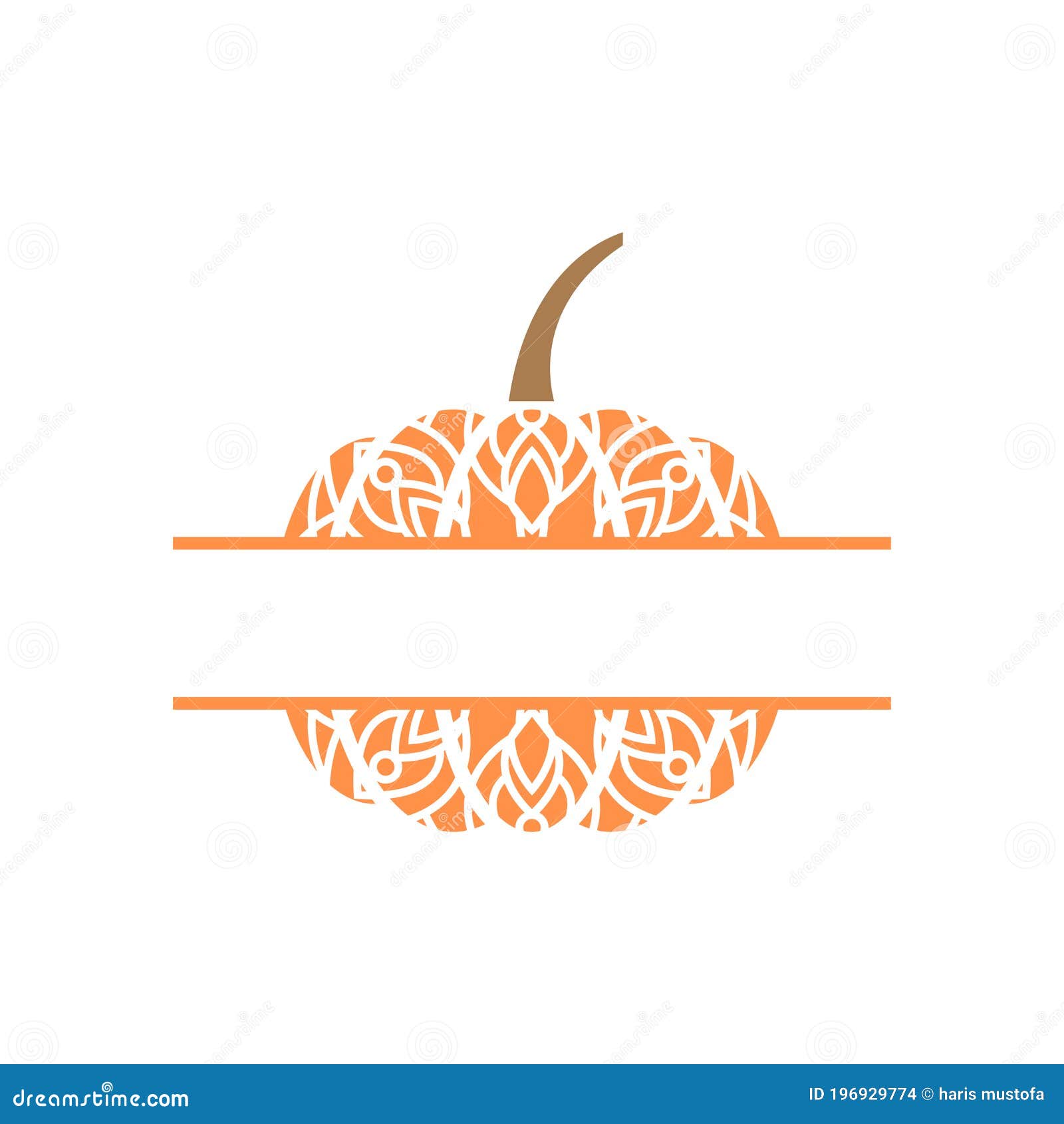 Pumpkin mandala monogram template vector isolated illustration stock vector