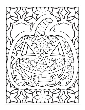 Premium vector halloween pumpkin coloring vector illustration coloring page