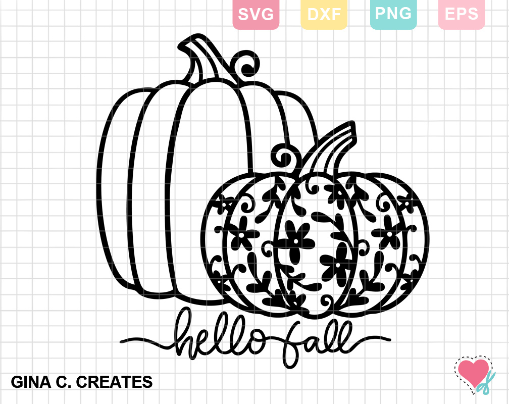 Hello fall pumpkins svg cut file