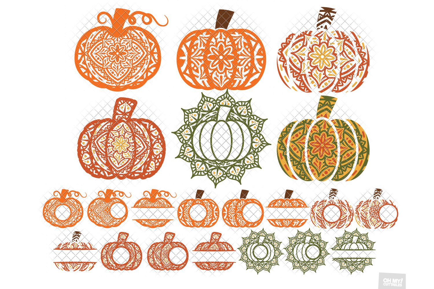 Pumpkin mandala svg in svg dxf png eps jpg