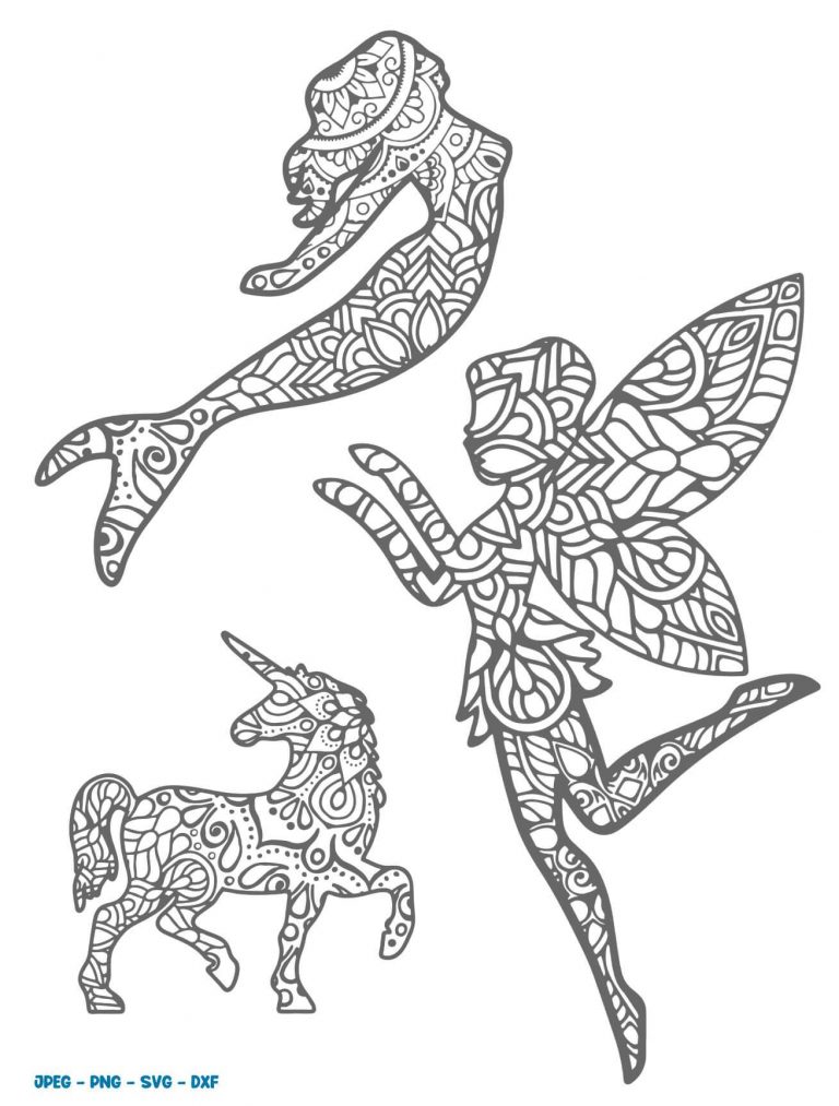 Unicorn mandala svg