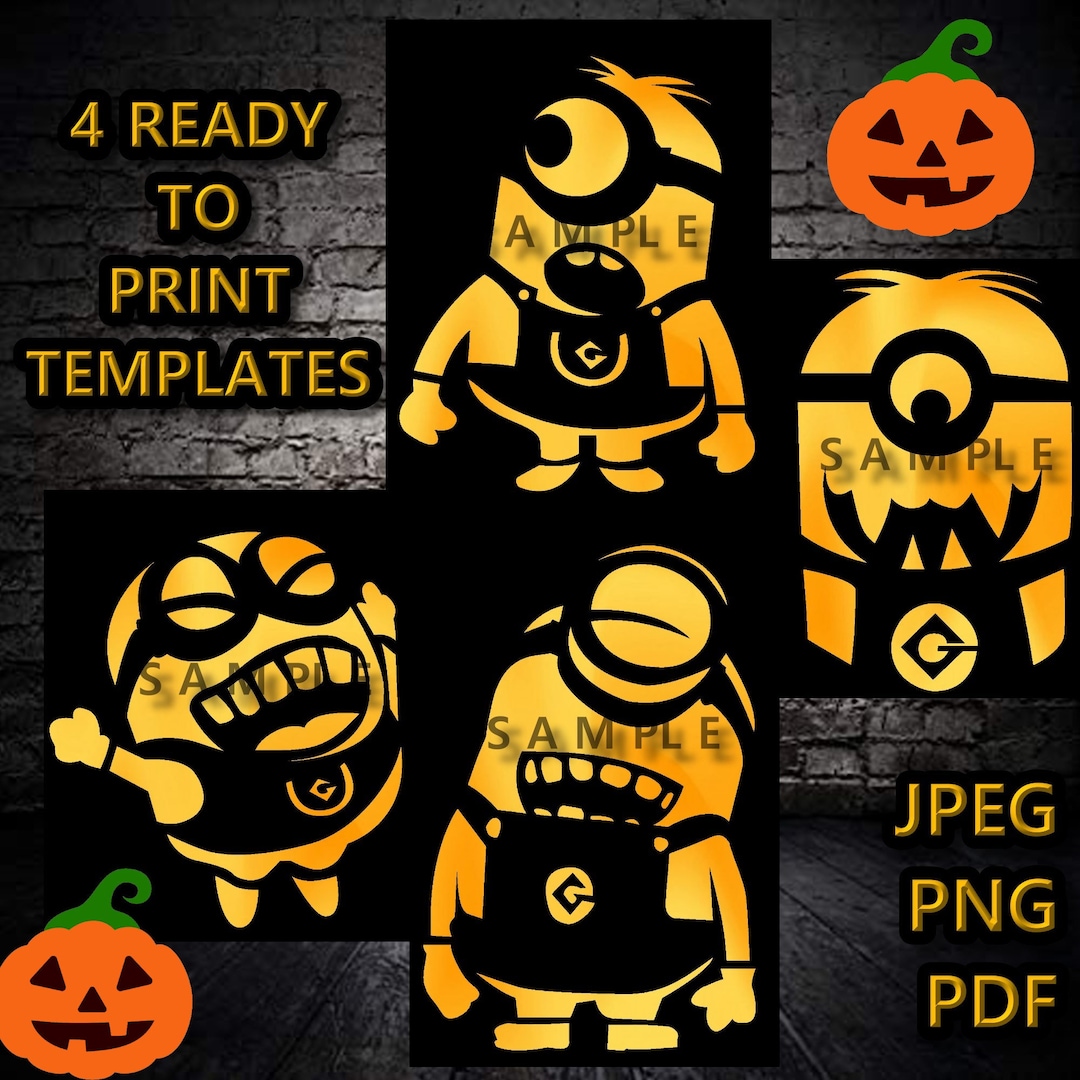 Minion pumpkin stencil printables