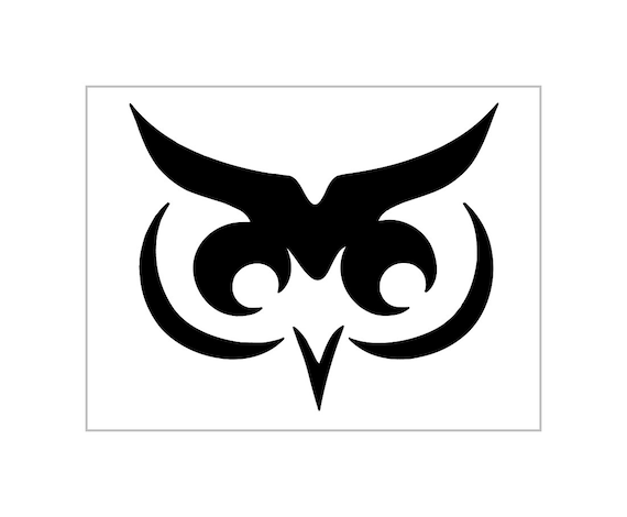 Owl eyes stencil halloween animal face pumpkin carving reusable sheet s