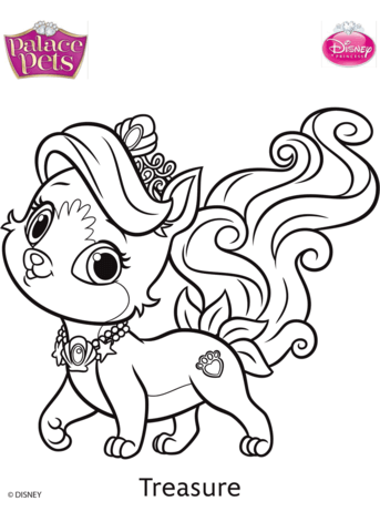 Palace pets treasure coloring page free printable coloring pages