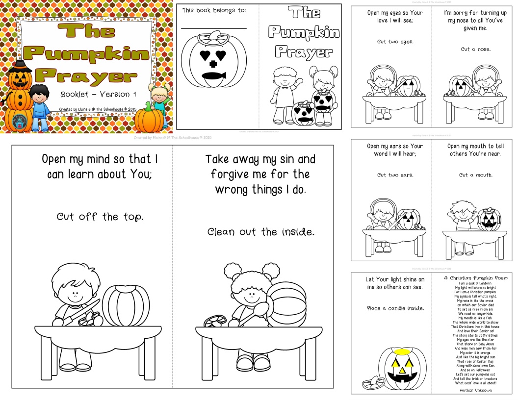 The pumpkin prayer coloring booklets
