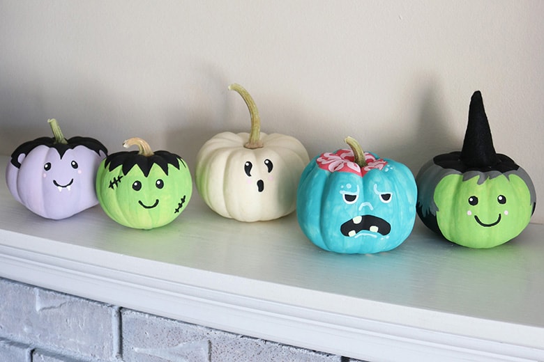 Easy painted pumpkins how to paint simple monster faces