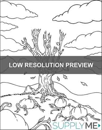Printable pumpkin patch coloring page for kids â