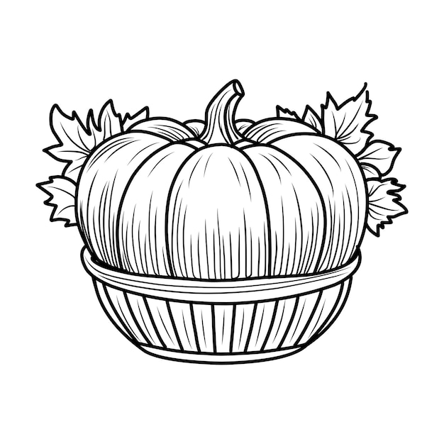 Premium vector coloring page with pumpkins and sunflowers autumn position for coloring