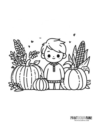 Free fall harvest coloring pages autumn pumpkin patches hay rides corn stalks at