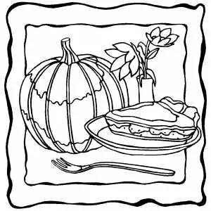 Pumpkin pie coloring page