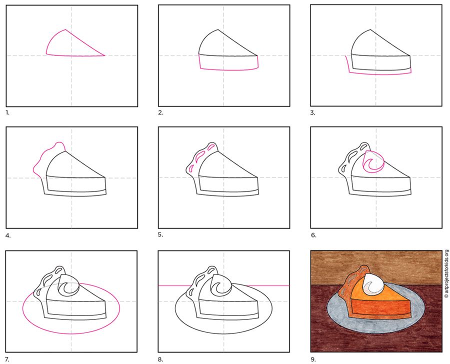 Easy how to draw pumpkin pie tutorial and pumpkin pie coloring page school art projects art lessons elementary pumpkin drawing