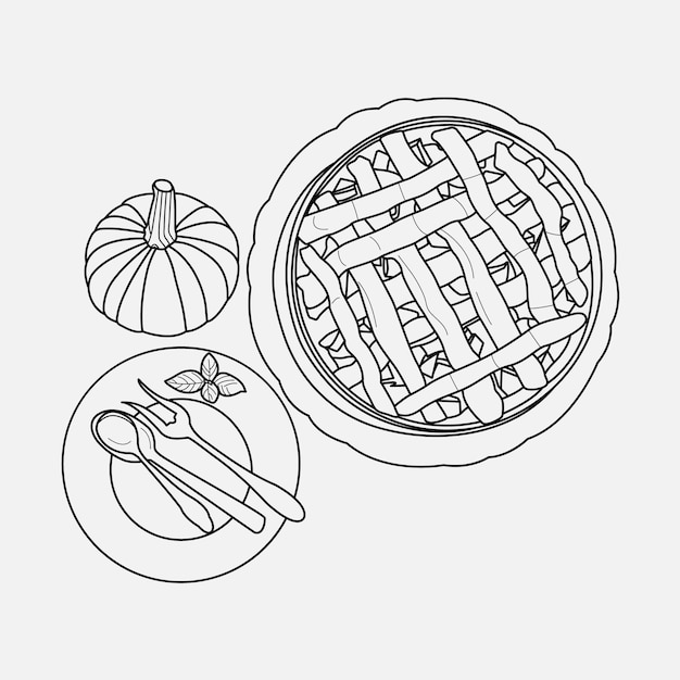 Pumpkin pie coloring page images