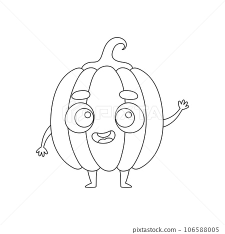 Coloring page funny pumpkin coloring book for