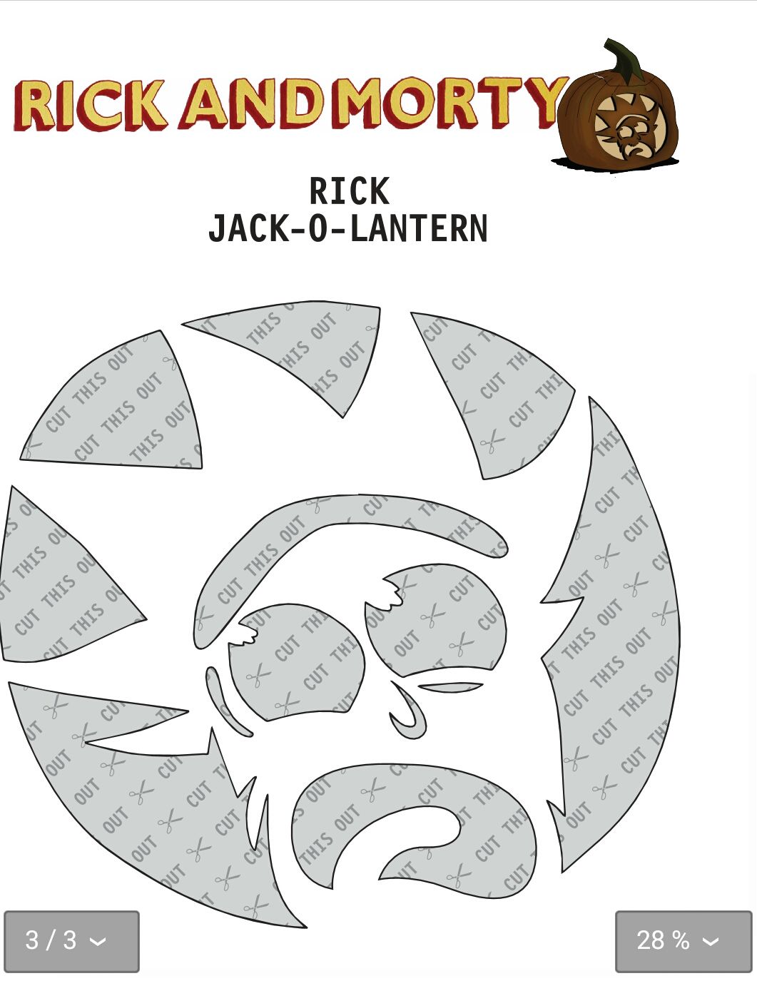 Rick and morty pumpkin stencils