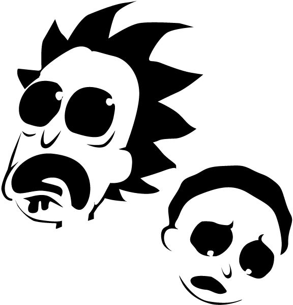 Rick morty pumpkin stencil