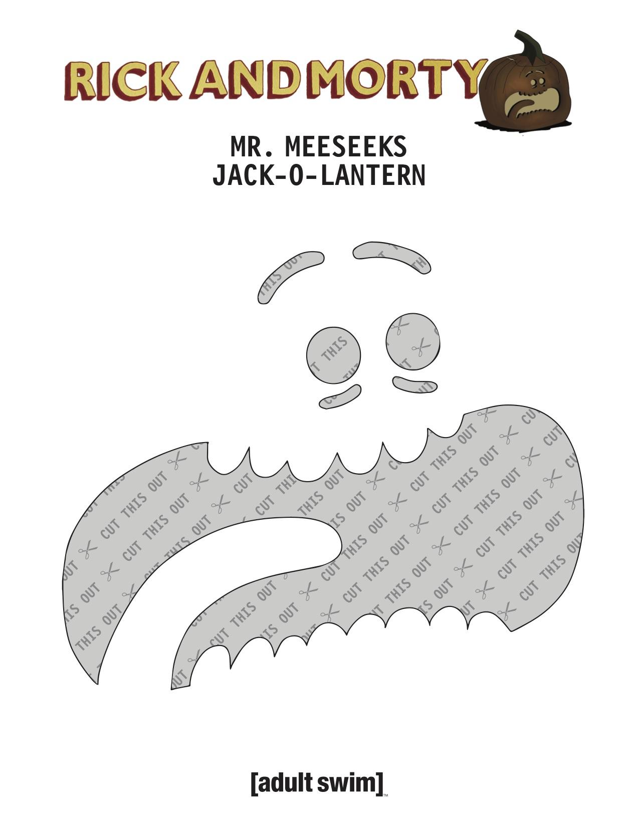 Rick morty mr meeseeks pumpkin stencil