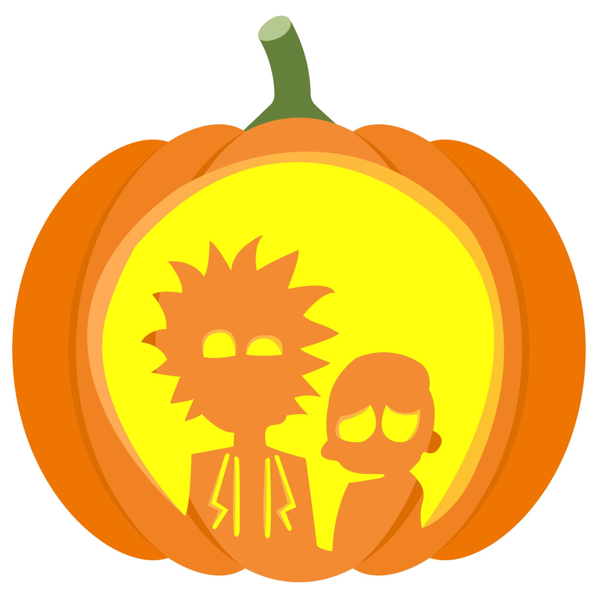 Morty and rick pumpkin stencil free printable papercraft templates