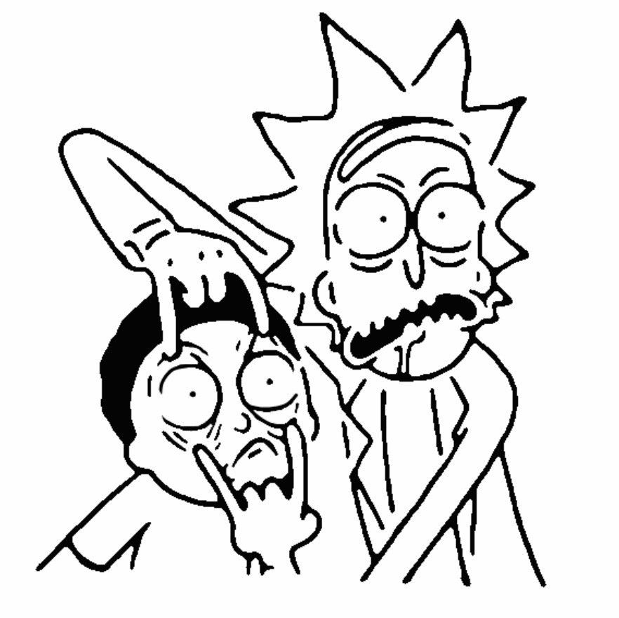 Rickandmortystencilbylongquang rick and morty tattoo rick and morty drawing rick and morty poster