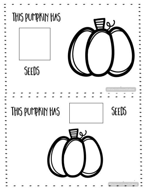 Math pumpkin seed counting activity mat
