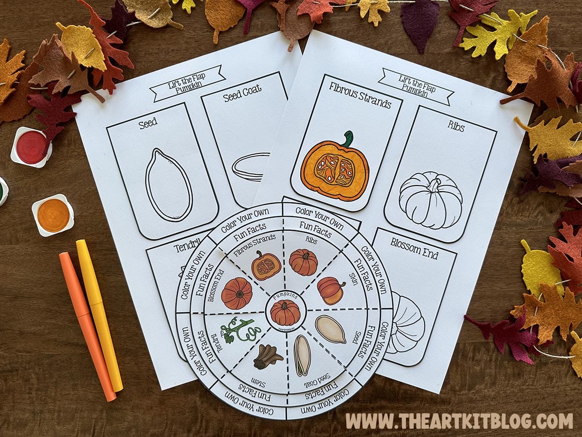 Parts of a pumpkin layered wheel and notebooking lift the flap pages free printable download â the art kit