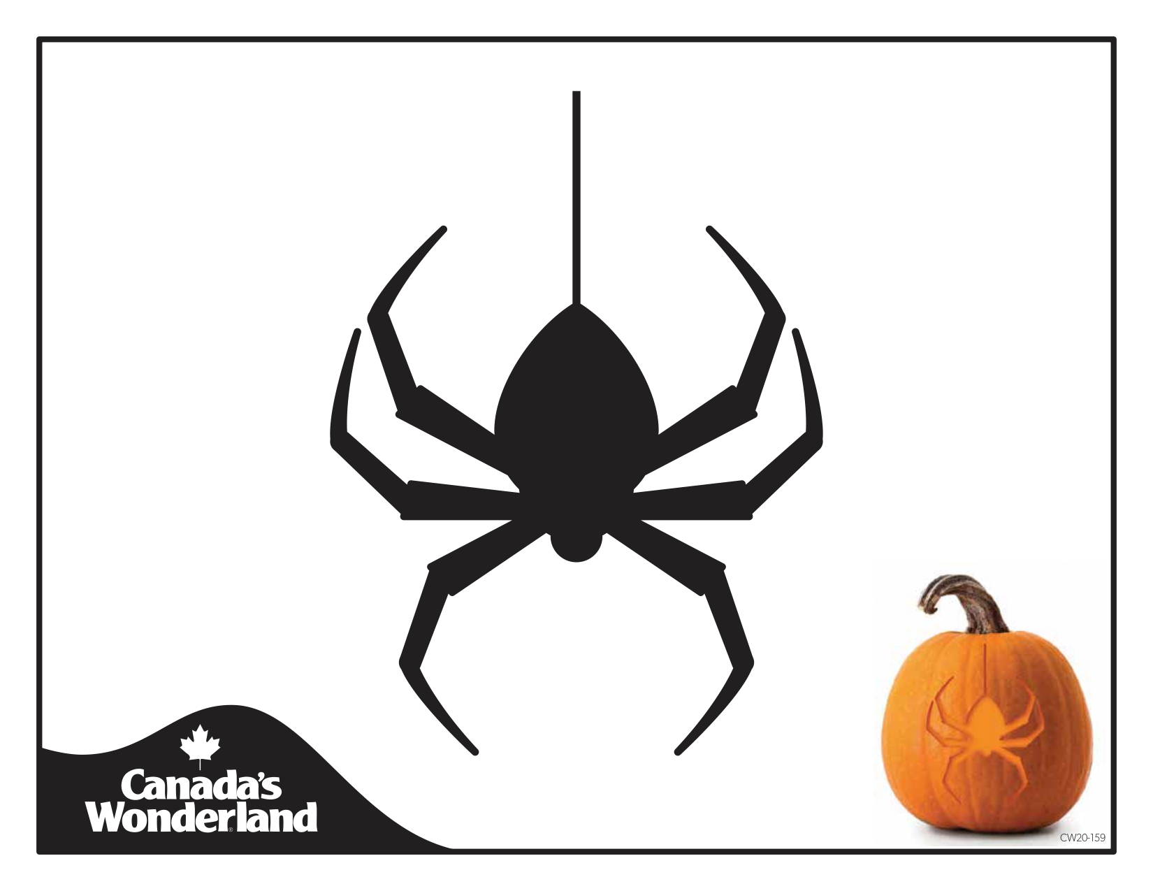Spider free pumpkin stencil